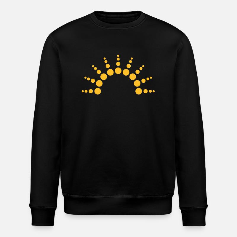 Half-circle circles points Sun logo - Stanley/Stella ROLLER Unisex Organic Sweatshirt - black