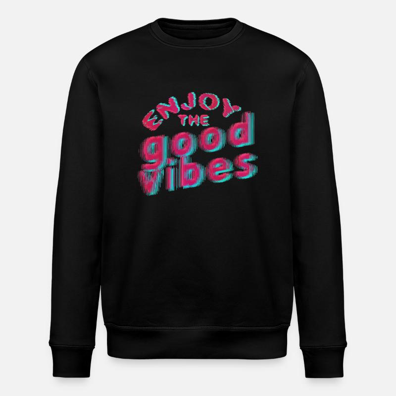 Good Vibes (lettering) 01 - Stanley/Stella ROLLER Unisex Organic Sweatshirt - black