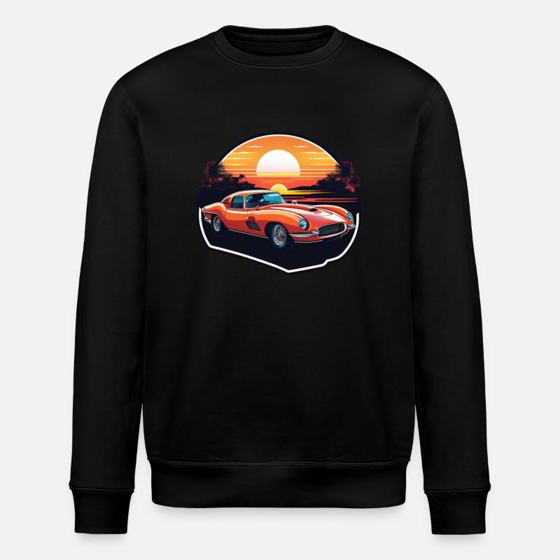 Oldtimer Sonnenuntergang - Stanley/Stella Unisex Bio-Sweatshirt ROLLER - Schwarz