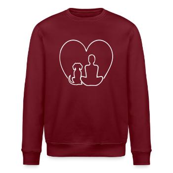 Harmony Chien Coeur Animaux de compagnie - Sweat bio ROLLER Stanley/Stella Unisexe - bordeaux - Devant - Nik (191cm)