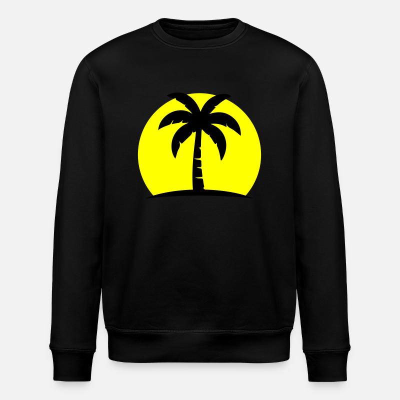 Palm Tree Beach Sun - Stanley/Stella ROLLER Unisex Organic Sweatshirt - black