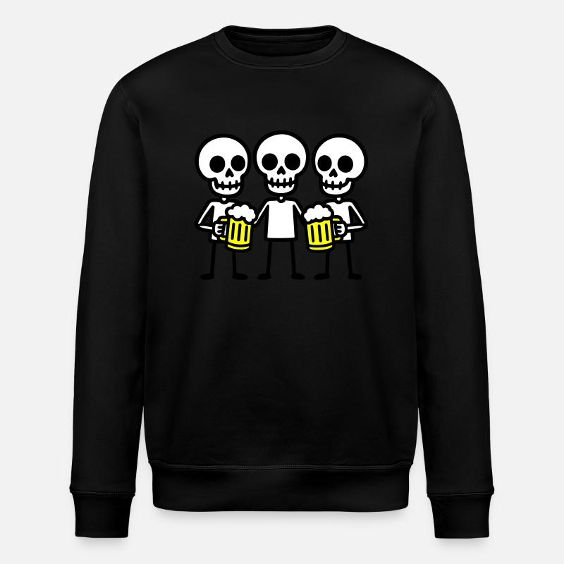 Skeleton Beer Drinking Team - Stanley/Stella ROLLER Unisex Organic Sweatshirt - black