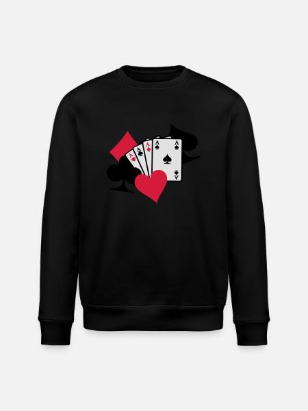 Poker Karten - Stanley/Stella Unisex Bio-Sweatshirt ROLLER - Schwarz