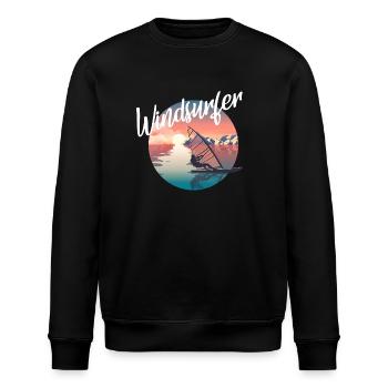 Windsurfer - Stanley/Stella Unisex Bio-Sweatshirt ROLLER - Schwarz - Vorne - Nik (191cm)