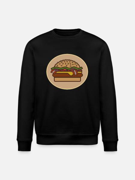 cheeseburger - Stanley/Stella ROLLER Unisex Organic Sweatshirt - black