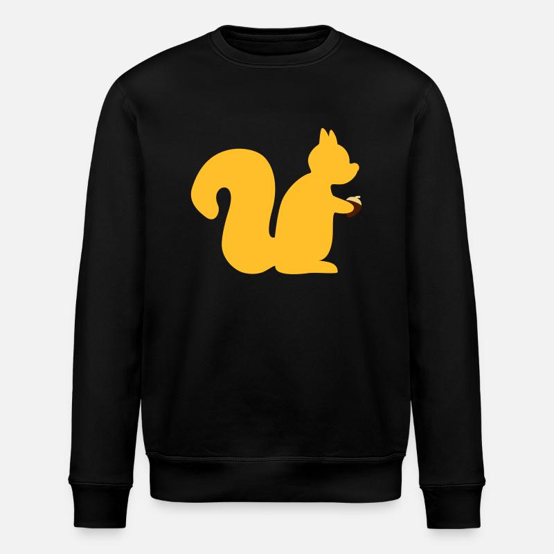 Eichhörnchen mit Nuss - Stanley/Stella Unisex Bio-Sweatshirt ROLLER - Schwarz
