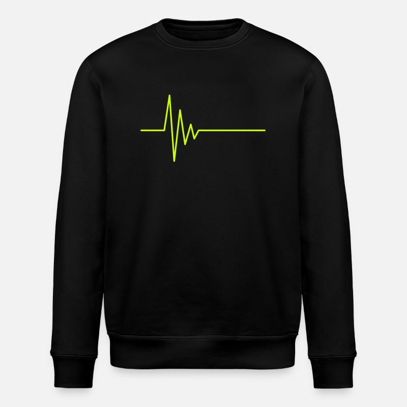 EKG heartbeat - Stanley/Stella ROLLER Unisex Organic Sweatshirt - black