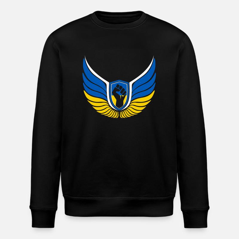 Ukraine Logo - Stanley/Stella ROLLER Unisex Organic Sweatshirt - black