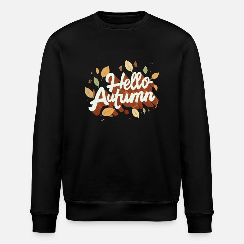 Hello Autumn Autumn Leaves - Stanley/Stella ROLLER Unisex Organic Sweatshirt - black