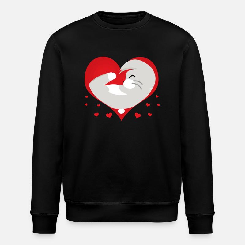 Tierisches Liebesherz - Stanley/Stella Unisex Bio-Sweatshirt ROLLER - Schwarz