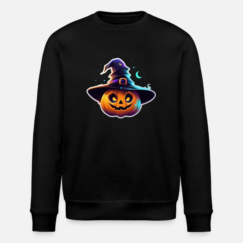 Halloween - Kürbis Hexenhut - Stanley/Stella Unisex Bio-Sweatshirt ROLLER - Schwarz