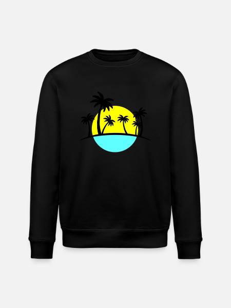 Palmiers de plage 3 - Sweat bio ROLLER Stanley/Stella Unisexe - noir