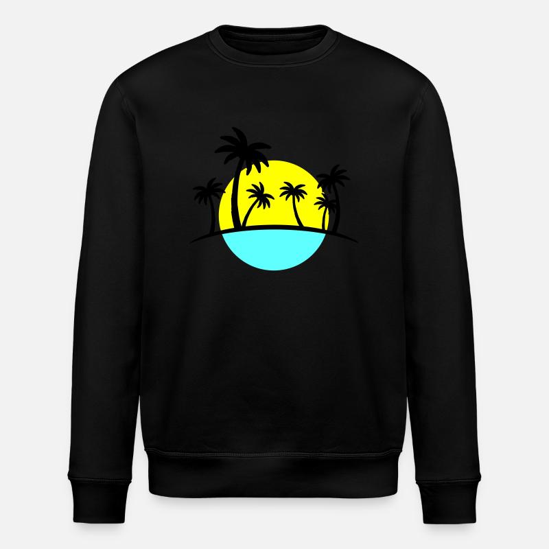 beach palms 3 - Stanley/Stella Unisex Bio-Sweatshirt ROLLER - Schwarz