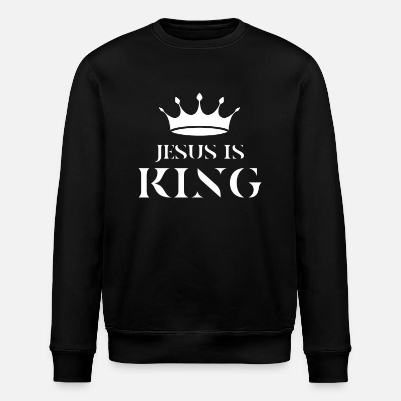 Jésus est roi, chrétien - Sweat bio ROLLER Stanley/Stella Unisexe - noir