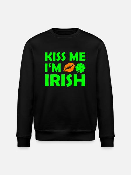 Kiss Me in Irish - Stanley/Stella ROLLER Unisex Organic Sweatshirt - black