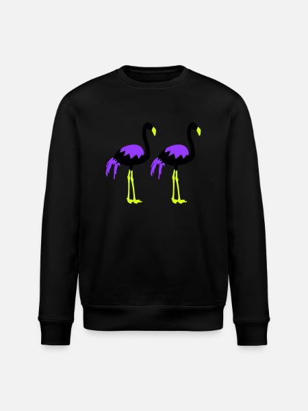 flamingos - Stanley/Stella ROLLER Unisex Organic Sweatshirt - black