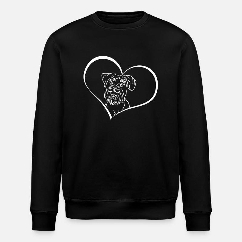 Mittelschnauzer im Herz - Stanley/Stella Unisex Bio-Sweatshirt ROLLER - Schwarz