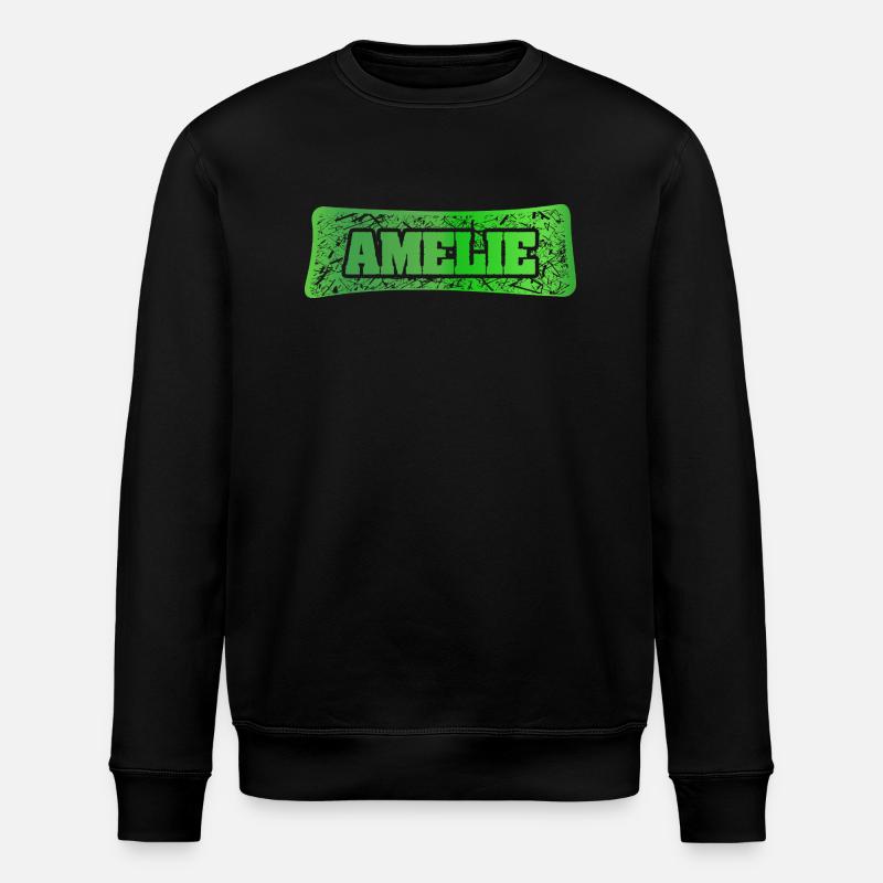 Prénom Amélie - Sweat bio ROLLER Stanley/Stella Unisexe - noir