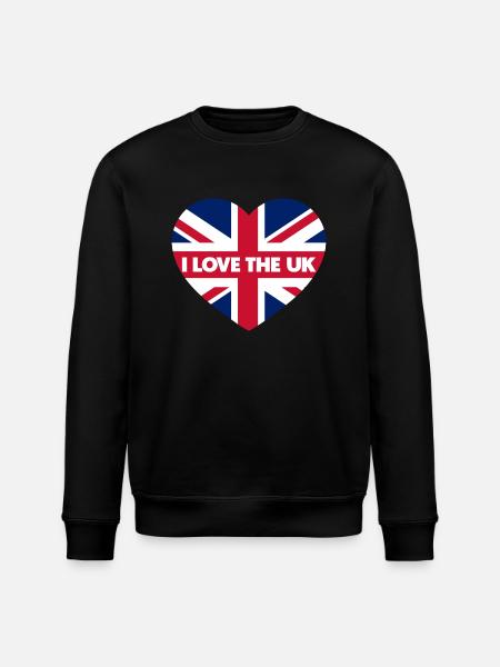 I LOVE THE UK - Stanley/Stella ROLLER Unisex Organic Sweatshirt - black