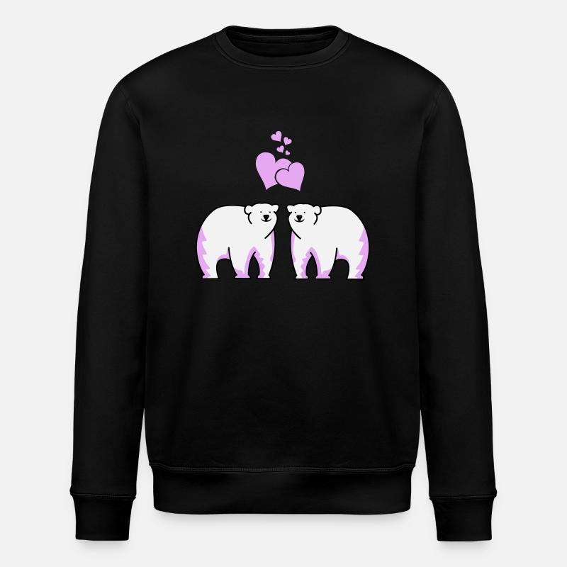 Ours polaires amoureux - Sweat bio ROLLER Stanley/Stella Unisexe - noir