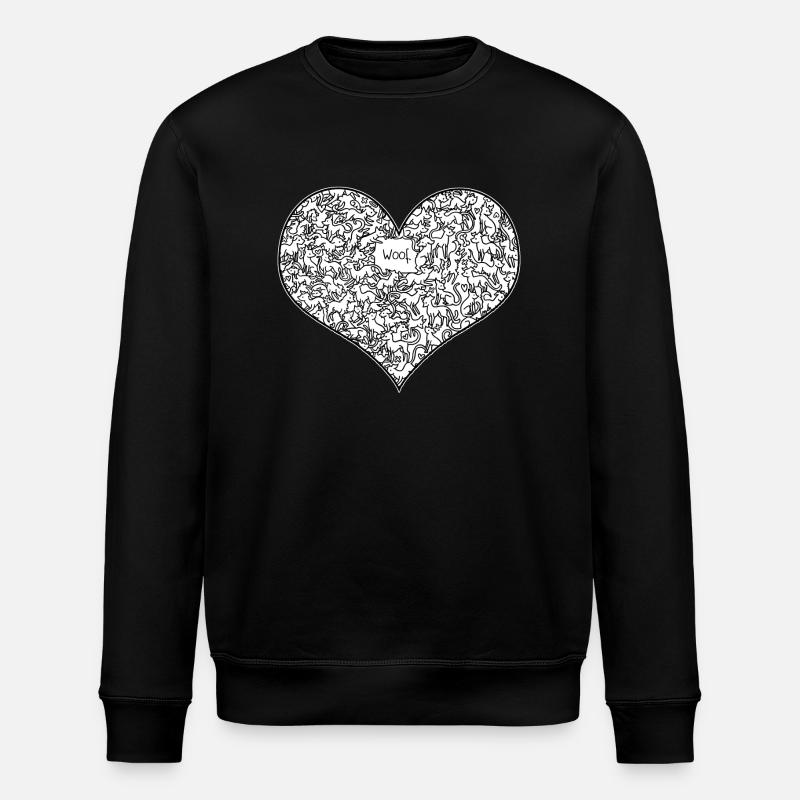 Ein Herz voller Woof - Stanley/Stella Unisex Bio-Sweatshirt ROLLER - Schwarz