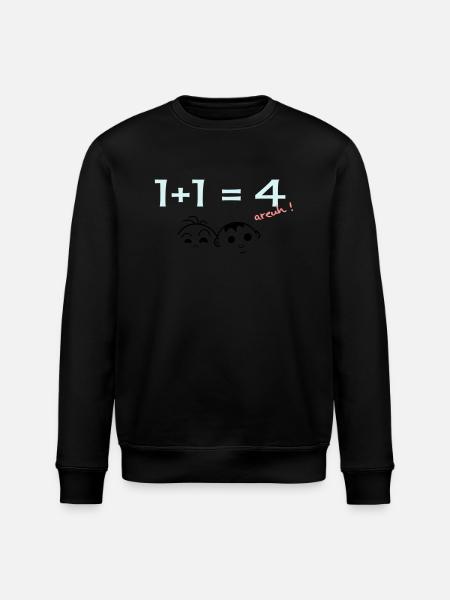 1 + 1 = 4 - Stanley/Stella ROLLER Unisex Organic Sweatshirt - black