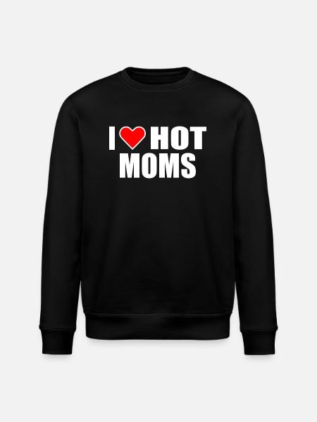 I love hot moms - Stanley/Stella ROLLER Unisex Organic Sweatshirt - black