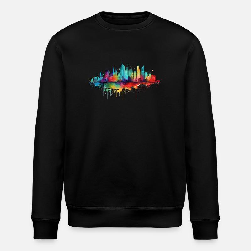 Ligne d’horizon ornée - Sweat bio ROLLER Stanley/Stella Unisexe - noir