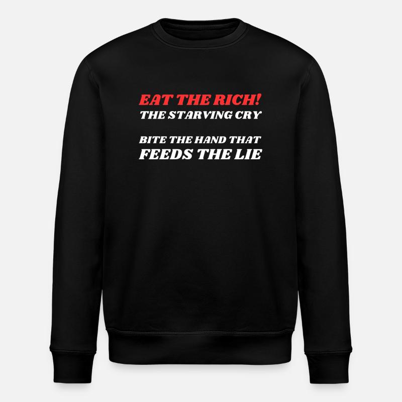 Mangez les riches ! blanc - Sweat bio ROLLER Stanley/Stella Unisexe - noir