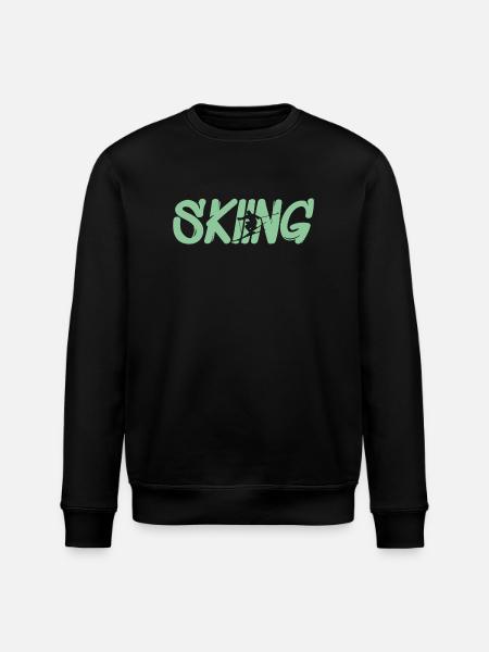skiing ski - Stanley/Stella Unisex Bio-Sweatshirt ROLLER - Schwarz