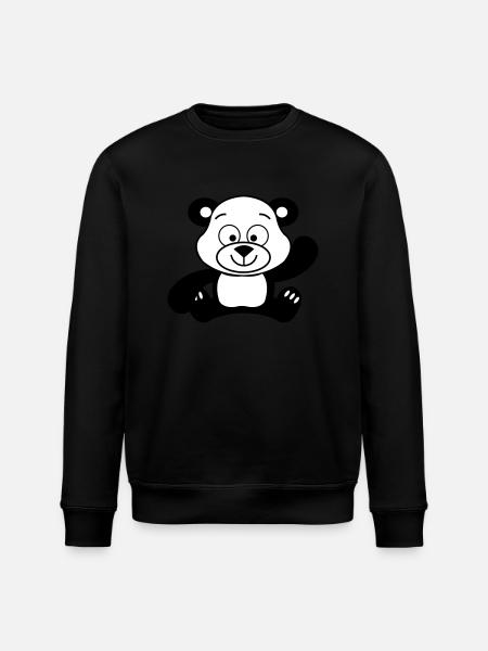 pandabär cute - Stanley/Stella Unisex Bio-Sweatshirt ROLLER - Schwarz