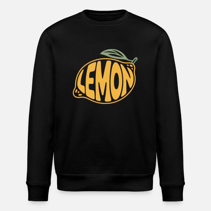 Lemon - Cool Fruit Logo - Stanley/Stella ROLLER Unisex Organic Sweatshirt - black