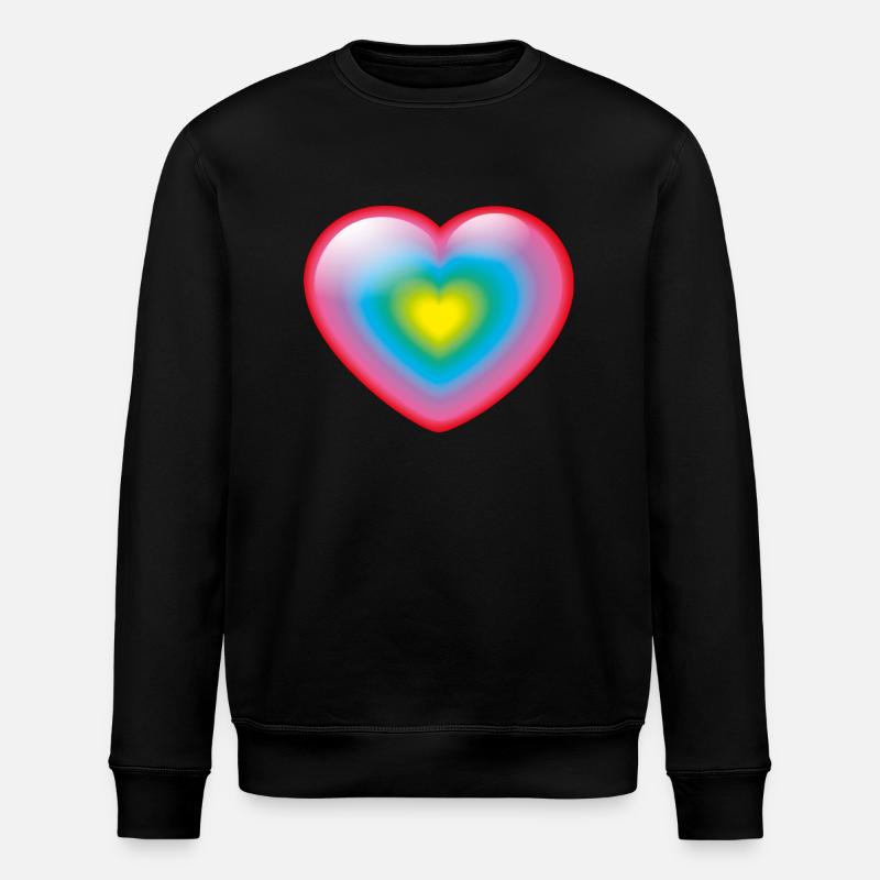 Smiley Rainbow Heart - Stanley/Stella Unisex Bio-Sweatshirt ROLLER - Schwarz