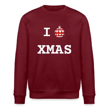 Ich liebe Weihnachten | XMAS - Stanley/Stella Unisex Bio-Sweatshirt ROLLER - Burgunderrot - Vorne - Nik (191cm)