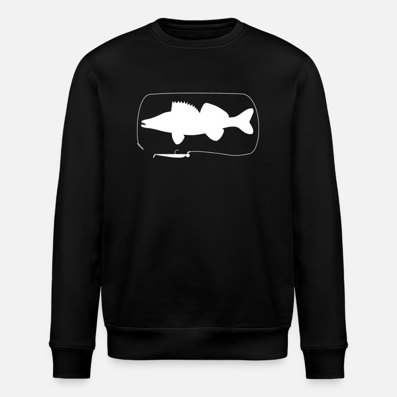 Zander mit Gummifisch - Stanley/Stella Unisex Bio-Sweatshirt ROLLER - Schwarz