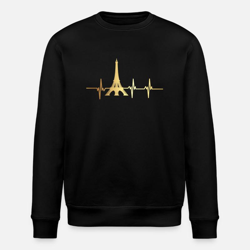 Battement de cœur Tour Eiffel - Sweat bio ROLLER Stanley/Stella Unisexe - noir