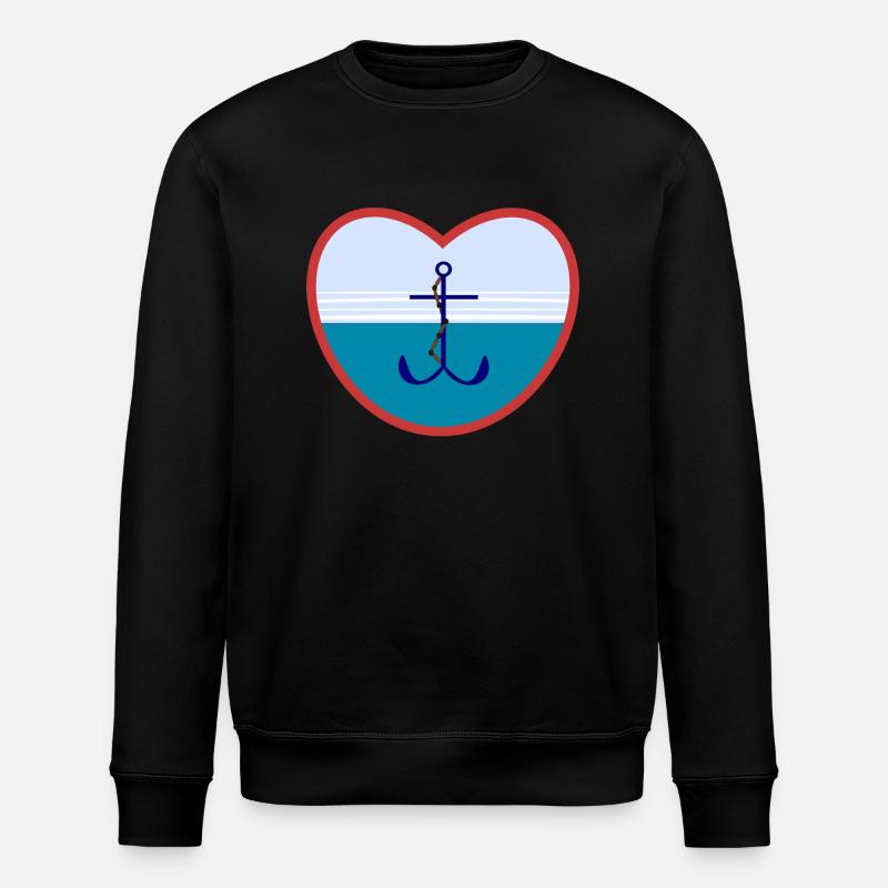 Ancre de cœur - Sweat bio ROLLER Stanley/Stella Unisexe - noir