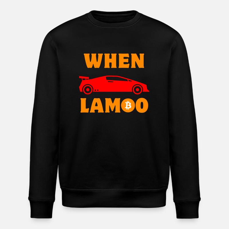 Crypto When Lambo BTC Bitcoin - Stanley/Stella ROLLER Unisex Organic Sweatshirt - black