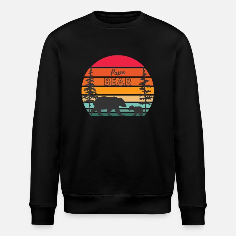 Papa Bear - Stanley/Stella Unisex Bio-Sweatshirt ROLLER - Schwarz