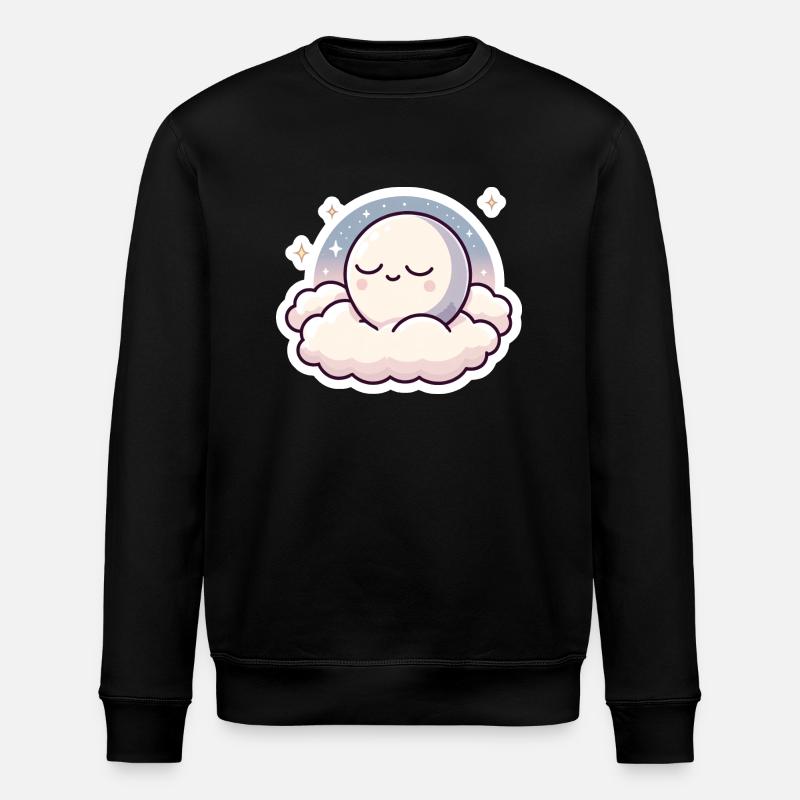 sleeping moon - Stanley/Stella ROLLER Unisex Organic Sweatshirt - black