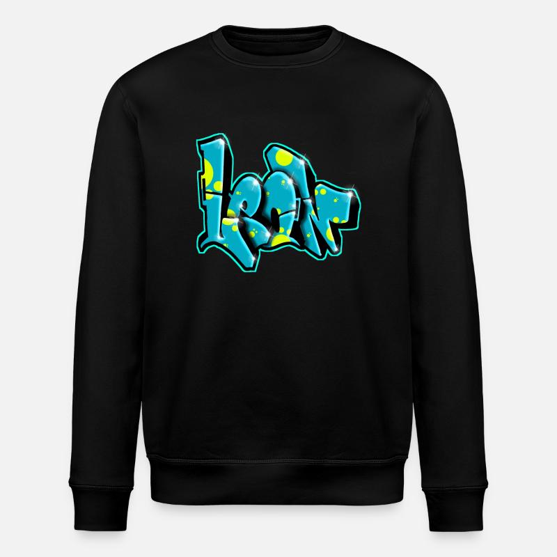 LEON GRAFFITI NAME print - Stanley/Stella ROLLER Unisex Organic Sweatshirt - black