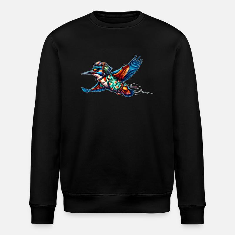 Pilot Eisvogel - Stanley/Stella Unisex Bio-Sweatshirt ROLLER - Schwarz