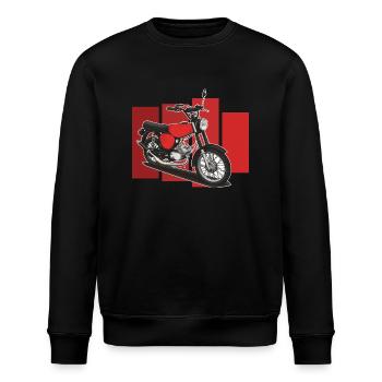 S51 (rouge) // Illustration - Sweat bio ROLLER Stanley/Stella Unisexe - noir - Devant - Nik (191cm)