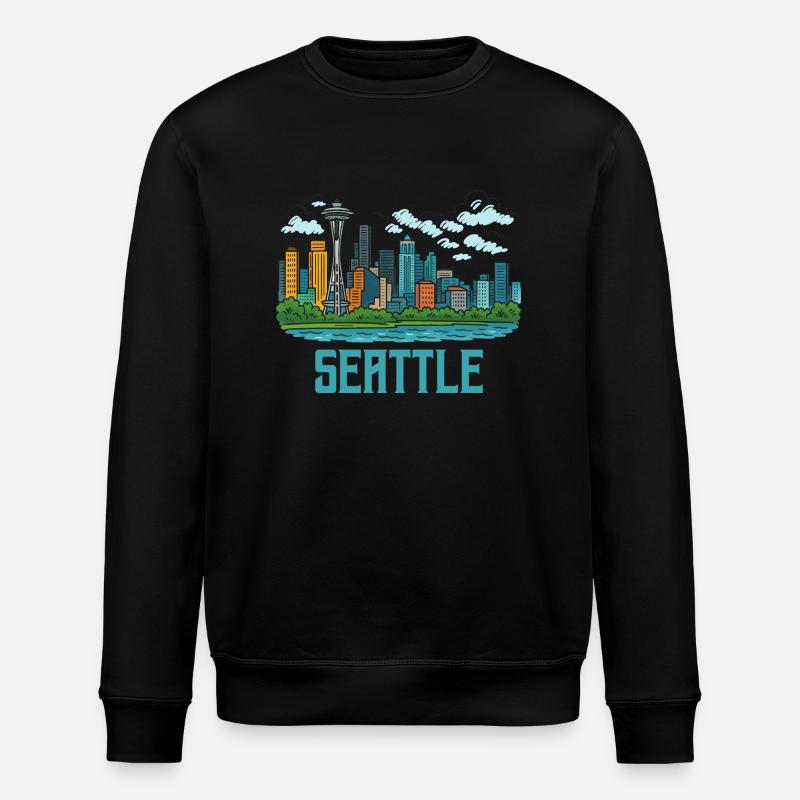 Ville de Seattle - Sweat bio ROLLER Stanley/Stella Unisexe - noir