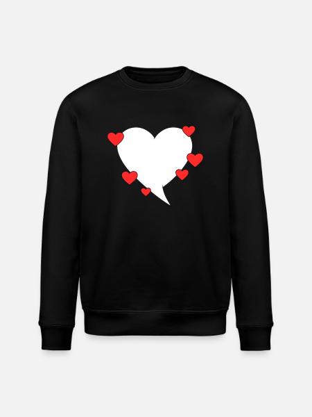 Speech bubble with hearts - Stanley/Stella ROLLER Unisex Organic Sweatshirt - black
