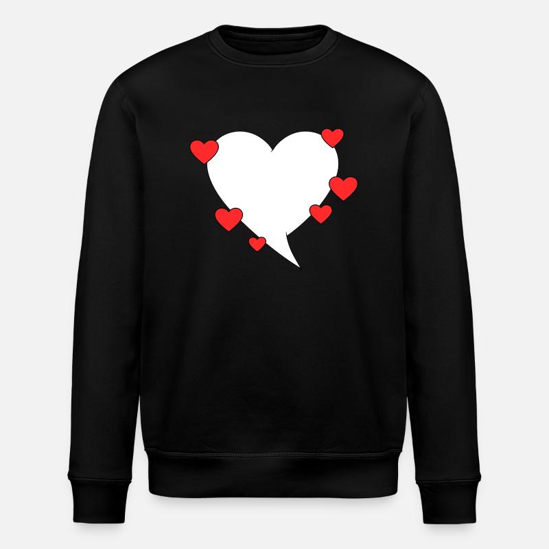 Speech bubble with hearts - Stanley/Stella ROLLER Unisex Organic Sweatshirt - black