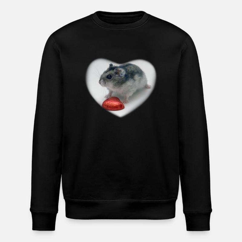Hamster Herz - Stanley/Stella Unisex Bio-Sweatshirt ROLLER - Schwarz