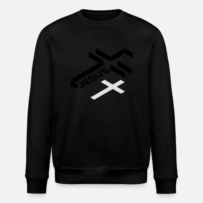 Jesus Kreuz - Stanley/Stella Unisex Bio-Sweatshirt ROLLER - Schwarz