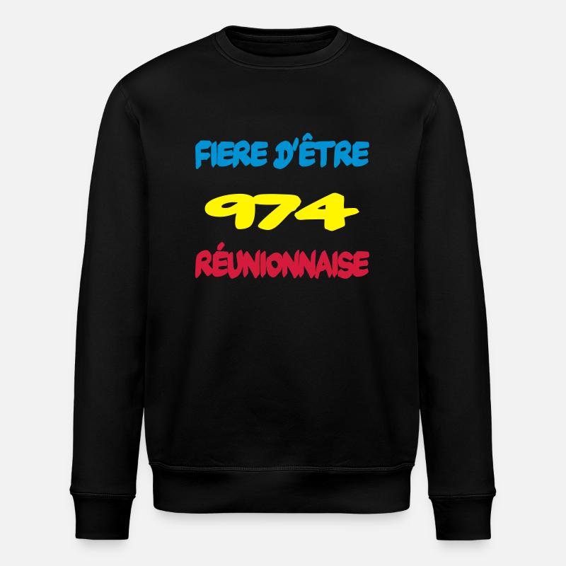 Fiere d'être reunionnaise - Stanley/Stella Unisex Bio-Sweatshirt ROLLER - Schwarz
