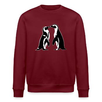 Verliebte Pinguine - Stanley/Stella Unisex Bio-Sweatshirt ROLLER - Burgunderrot - Vorne - Nik (191cm)